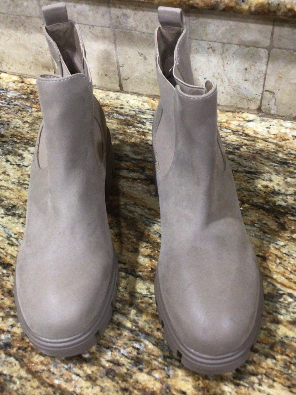 Mia beige boots. Size 9 boots are called Stone Brus. New with a few flaws